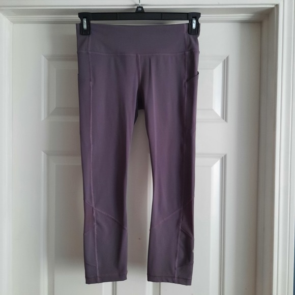 Lululemon Leggings‎ Womens 6 Graphite Purple Pace Rival Crop 22" Running - Picture 1 of 11